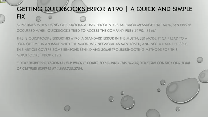 getting quickbooks error 6190 a quick and simple fix