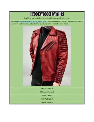 Buy Mens Leather Jackets Online In Uk | Knockwoodleather.co.uk