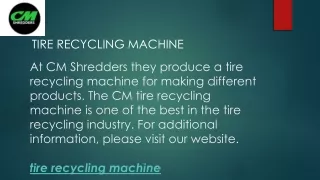 tire recycling machine