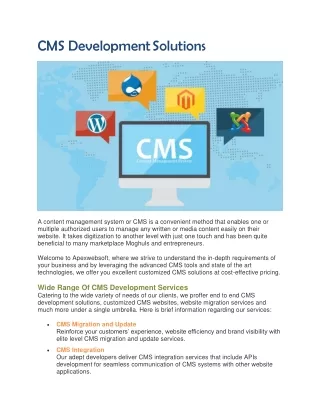 cms development solutions