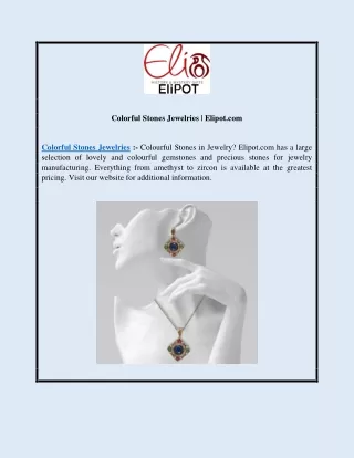Colorful Stones Jewelries | Elipot.com