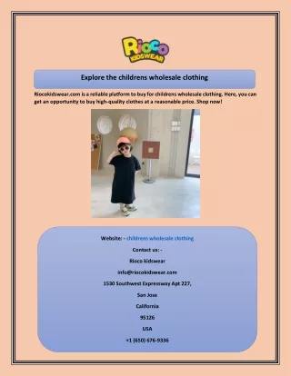 explore the childrens wholesale clothing