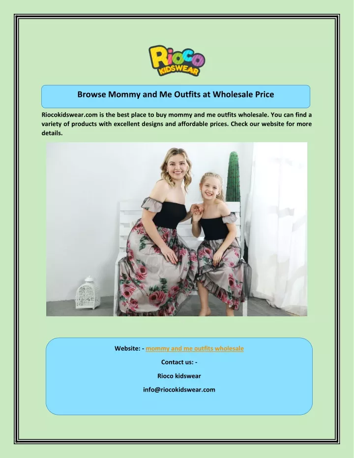 browse mommy and me outfits at wholesale price