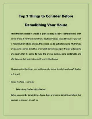 top 7 things to consider before