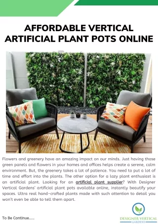 Affordable, Life-like, Hassle-Free Vertical Artificial Plant Pots Online