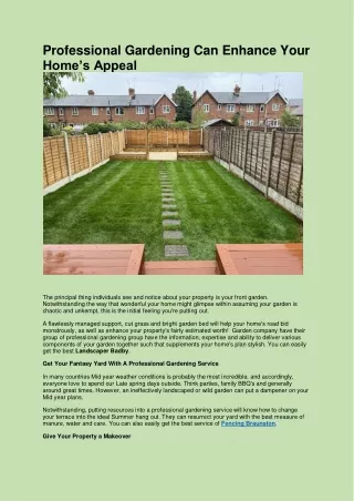professional gardening can enhance your home