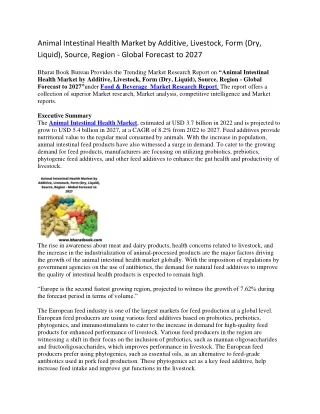 animal intestinal health market by additive