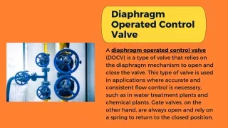 diaphragm operated control valve