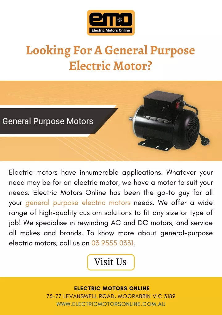 looking for a general purpose electric motor