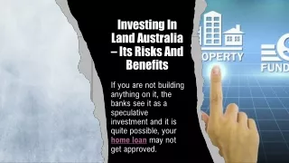 Investing In Land Australia – Its Risks And Benefits