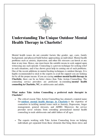 understanding the unique outdoor mental health
