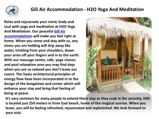 Gili Air Accommodation - H2O Yoga And Meditation