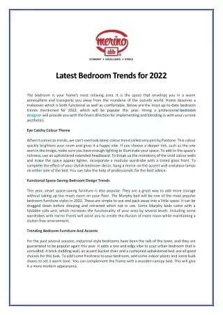 latest bedroom trends for 2022