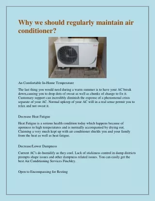 why we should regularly maintain air conditioner