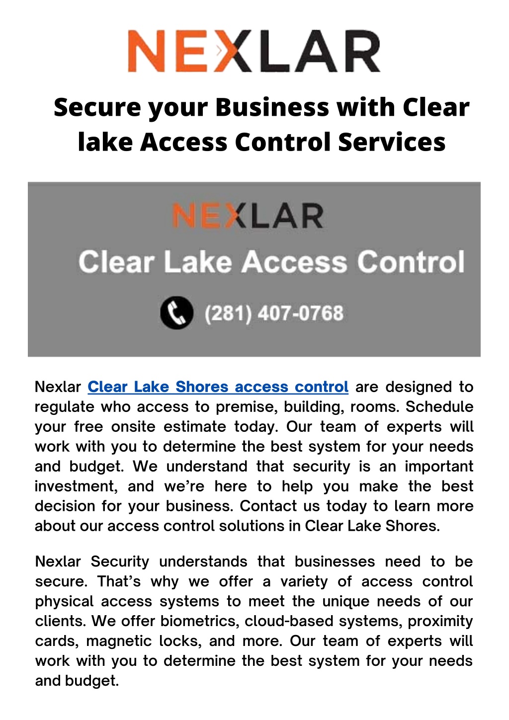 PPT - Secure your Business with Clear lake Access Control Services ...