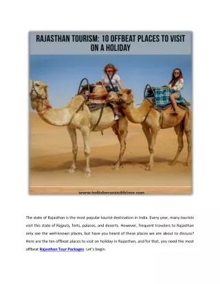 rajasthan tourism 10 offbeat places to visit on a holiday pdf