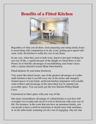 benefits of a fitted kitchen