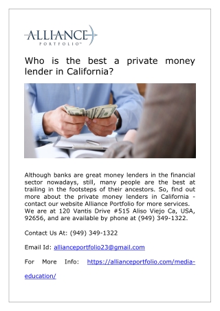 who is the best a private money lender