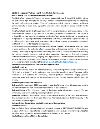 covid 19 impact on vietnam health tech market