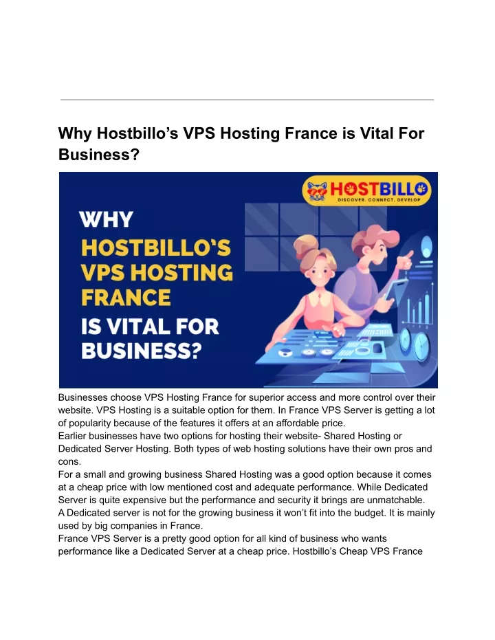 why hostbillo s vps hosting france is vital