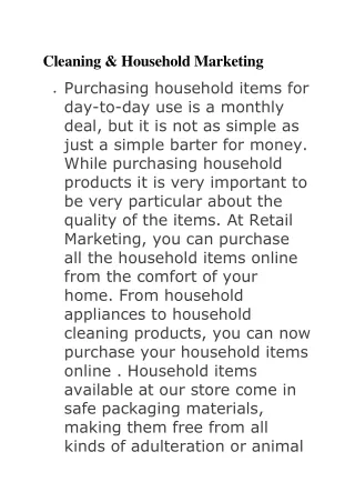 cleaning household marketing