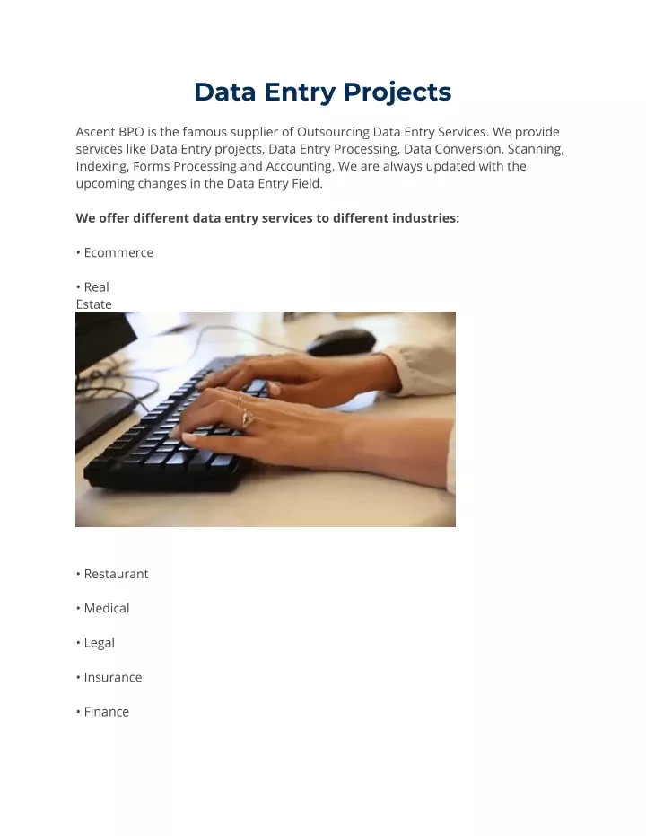 data entry projects