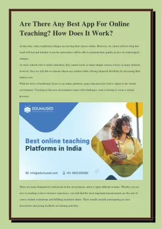 are there any best app for online teaching