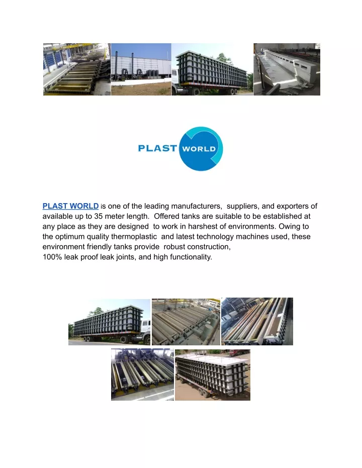 plast world i s one of the leading manufacturers