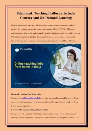 Best teaching platforms in India