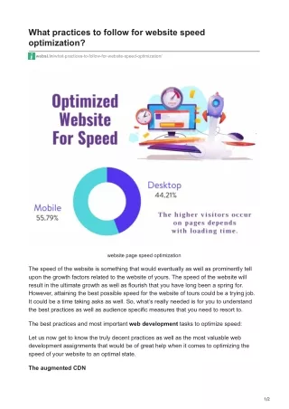 What practices to follow for website speed optimization?