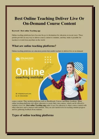 Online teaching platforms in india