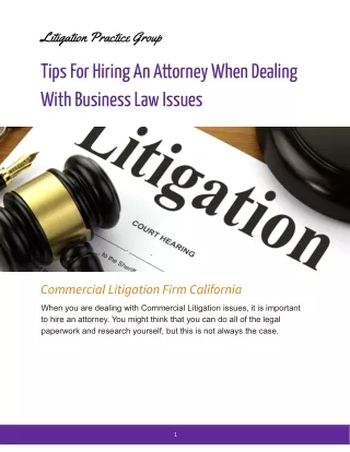 Commercial Litigation Firm California