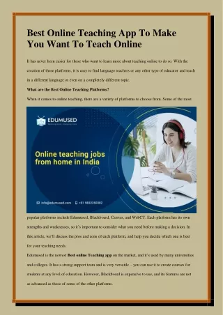 Online teaching platforms