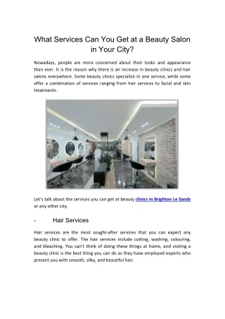 what services can you get at a beauty salon
