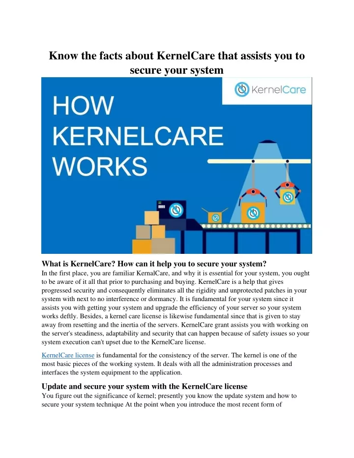 know the facts about kernelcare that assists