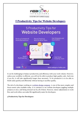 5 productivity tips for website developers