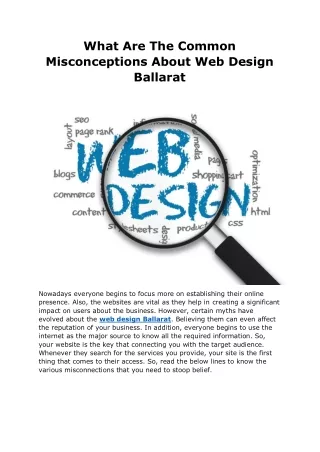 What Are The Common Misconceptions About Web Design Ballarat