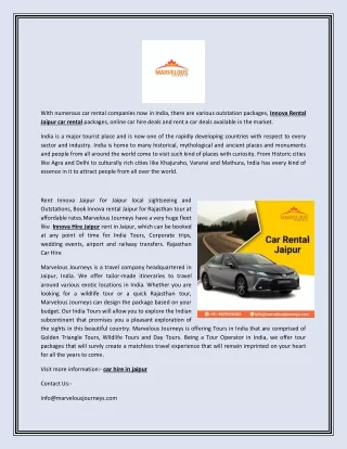Rent Innova Rajasthan