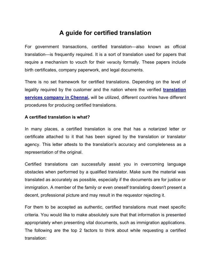 a guide for certified translation