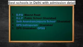 Best schools in Delhi with admission detail