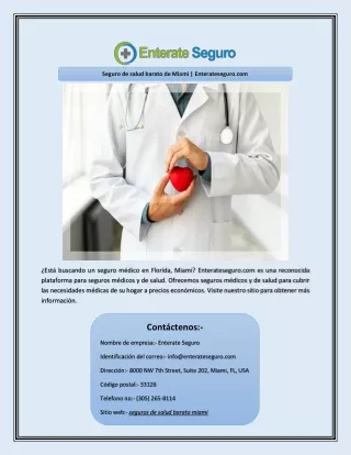 seguro de salud barato de miami enterateseguro com