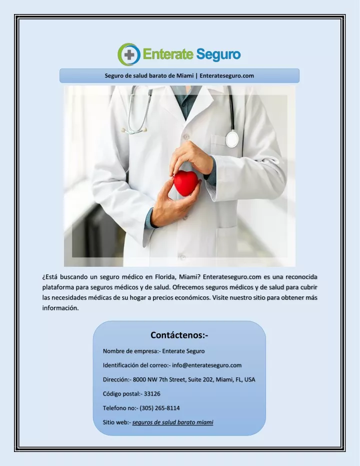 seguro de salud barato de miami enterateseguro com