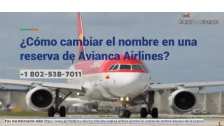 ¿Cómo cambiar el nombre en una reserva de Avianca Airlines?