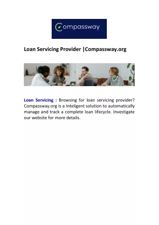 Loan Servicing Provider |Compassway.org