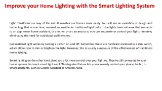 improve your home lighting with the smart