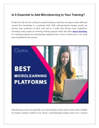 is it essential to add microlearning to your