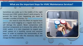 what are the important steps for hvac maintenance