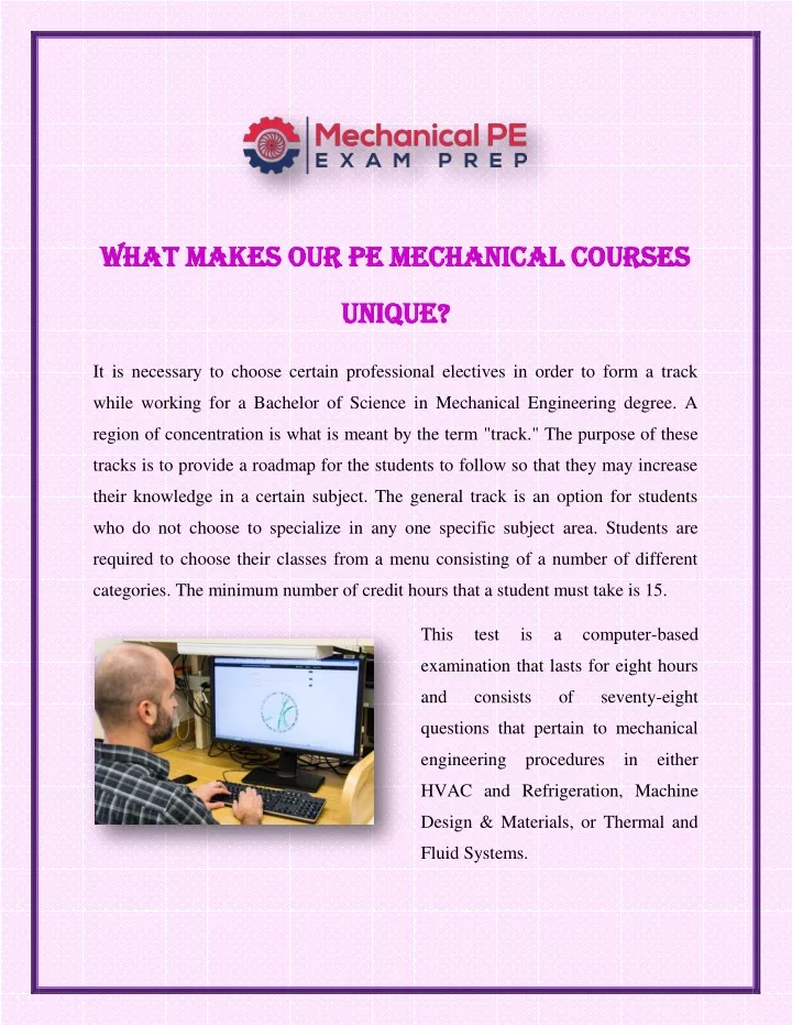 what makes our pe mechanical courses what makes