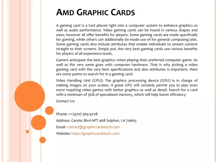 amd graphic cards