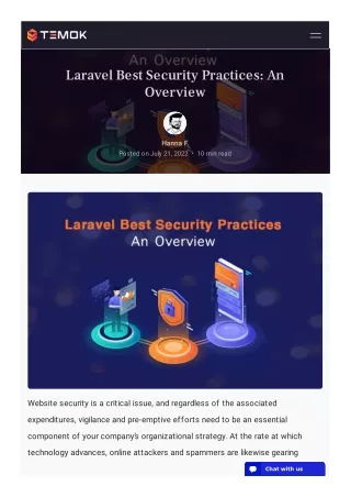 Laravel Best Security Practices An Overview